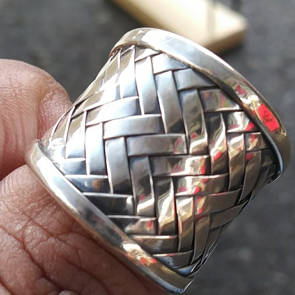 Weaved style sterling silver